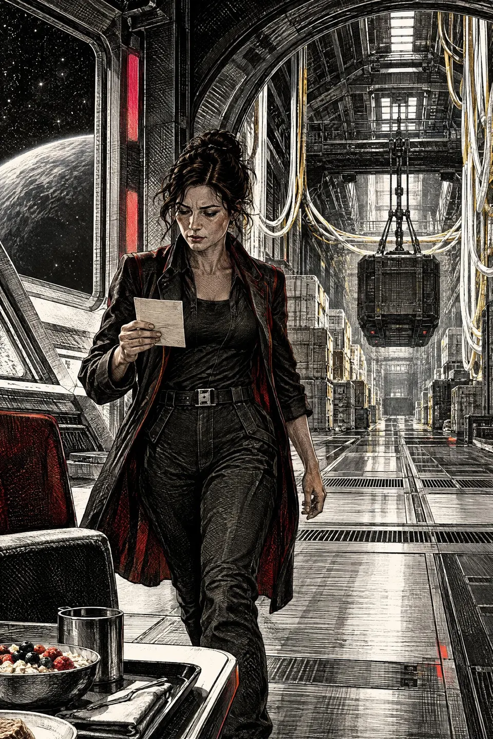 Purslane follows Hesperus’s note toward Silver Wings’ cargo hold, leaving the prepared breakfast behind.