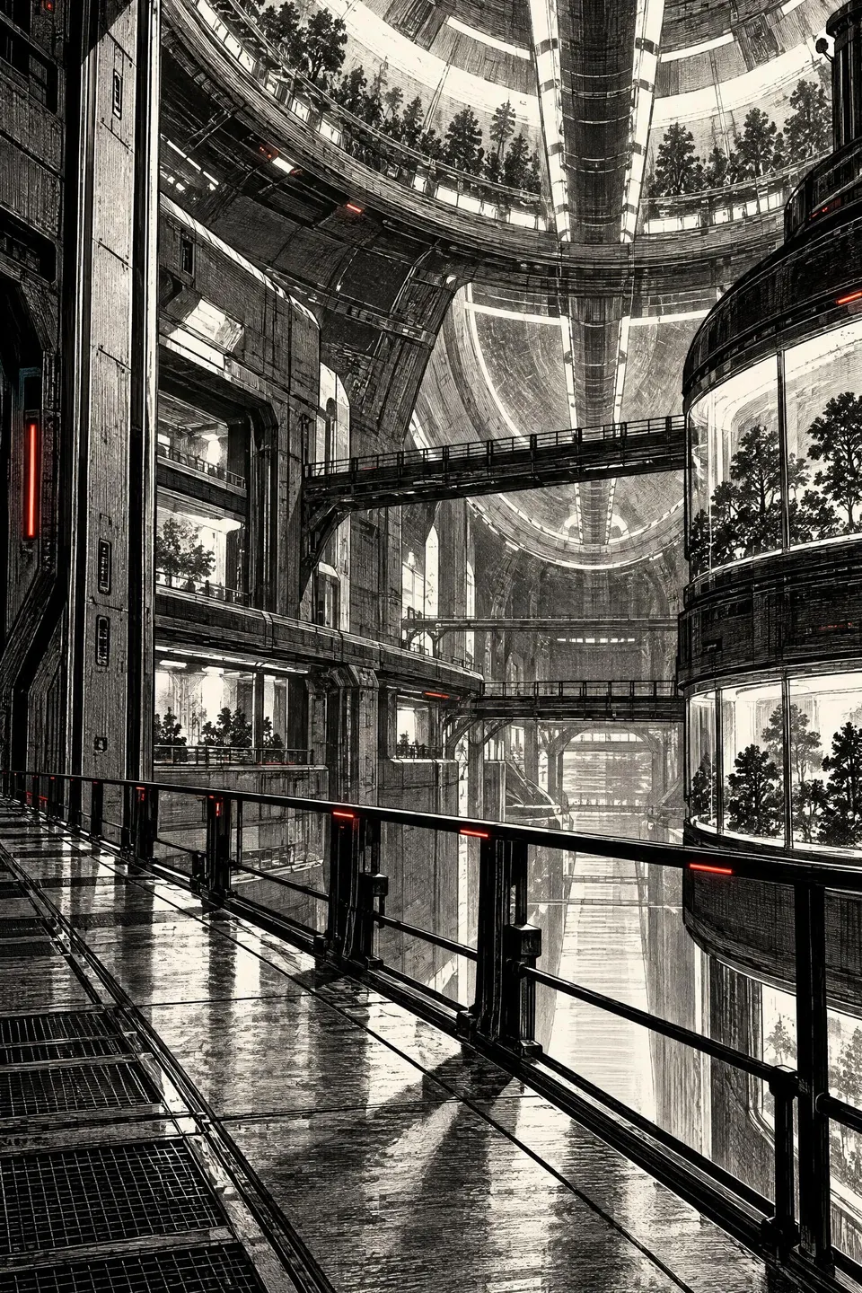The ark's interior lies quiet before the battle.