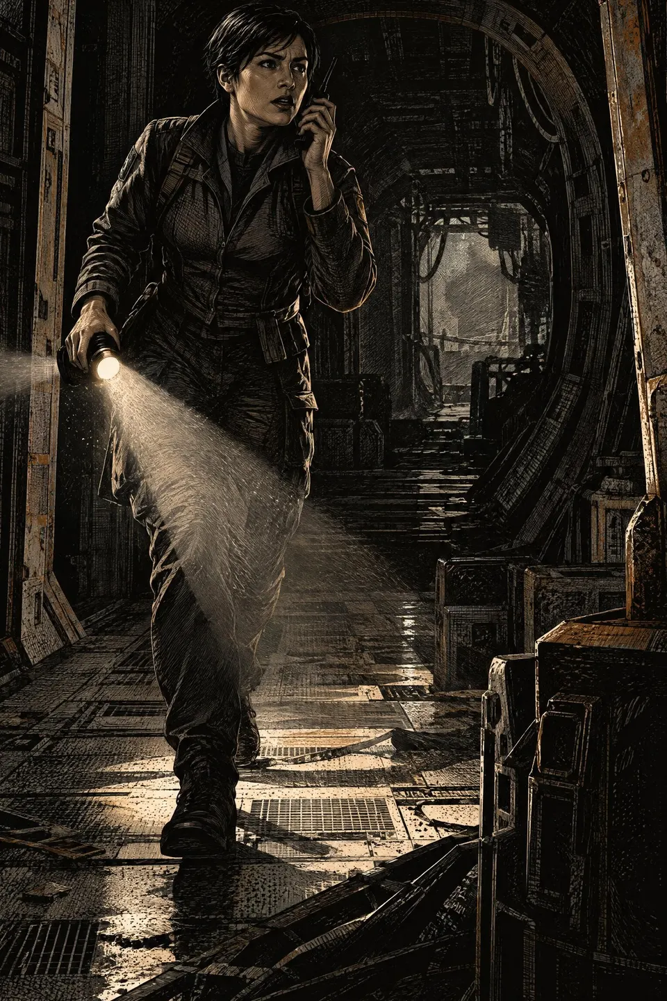 Ingvar Tench moves through Transtromer’s unlit habitat, calling out as her communications fail.